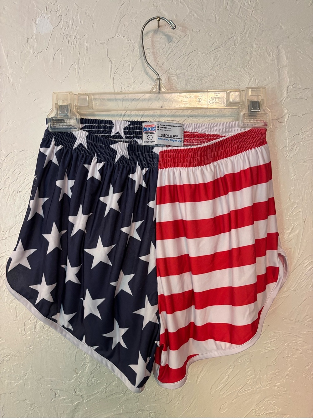 USA Flag Shorts Semper Silkies Men Small Sprinter Running Gym Athletic 2.5"